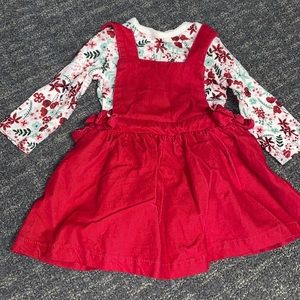 Red dress with long sleeve onesie